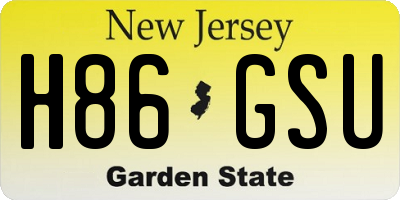 NJ license plate H86GSU