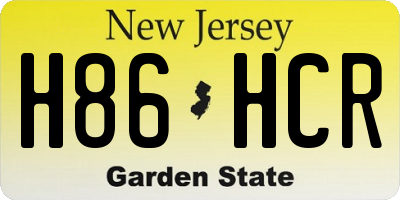 NJ license plate H86HCR