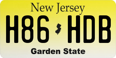 NJ license plate H86HDB