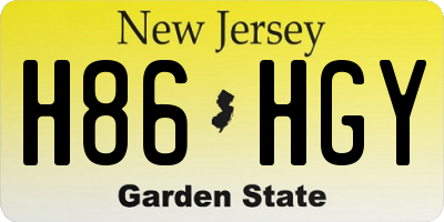 NJ license plate H86HGY