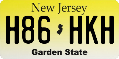 NJ license plate H86HKH