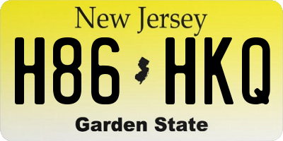 NJ license plate H86HKQ
