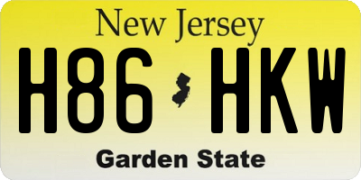 NJ license plate H86HKW
