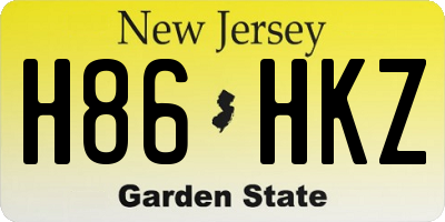 NJ license plate H86HKZ