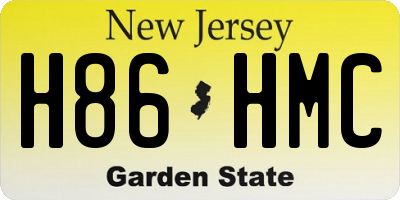 NJ license plate H86HMC