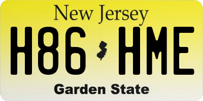 NJ license plate H86HME
