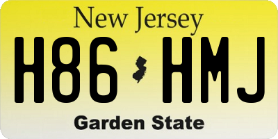 NJ license plate H86HMJ