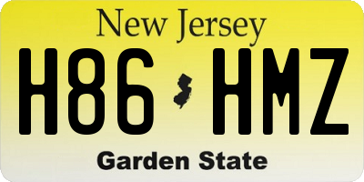 NJ license plate H86HMZ