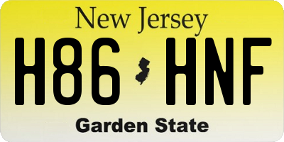 NJ license plate H86HNF