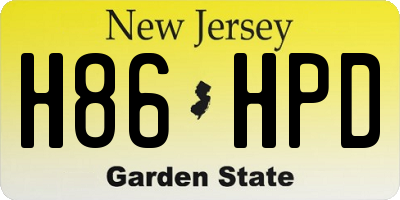 NJ license plate H86HPD