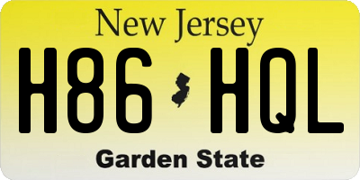 NJ license plate H86HQL
