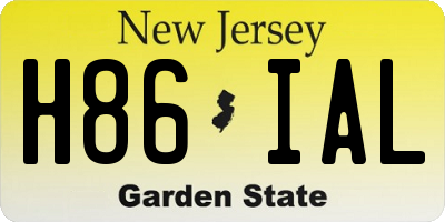 NJ license plate H86IAL