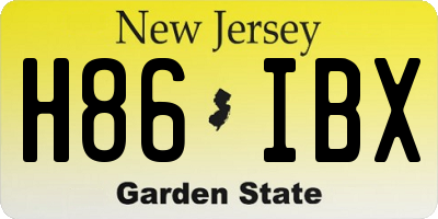 NJ license plate H86IBX