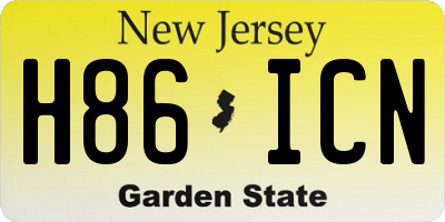 NJ license plate H86ICN