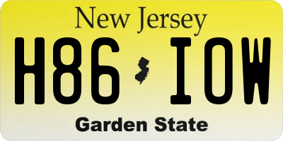 NJ license plate H86IOW