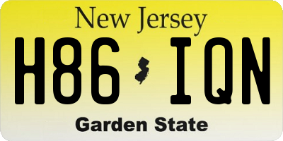 NJ license plate H86IQN