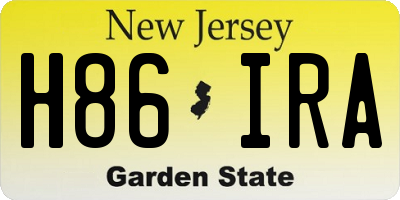 NJ license plate H86IRA