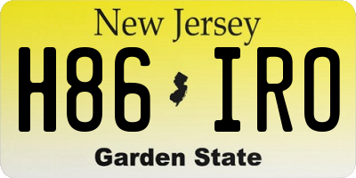 NJ license plate H86IRO