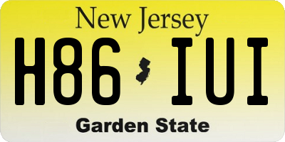 NJ license plate H86IUI