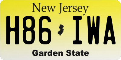 NJ license plate H86IWA
