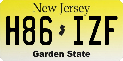 NJ license plate H86IZF
