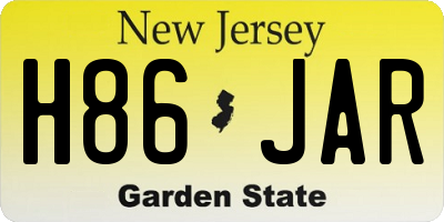 NJ license plate H86JAR