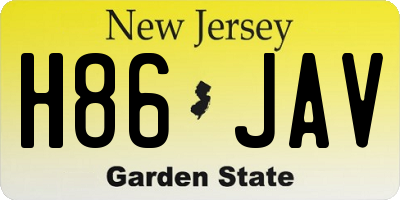 NJ license plate H86JAV