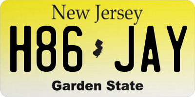 NJ license plate H86JAY