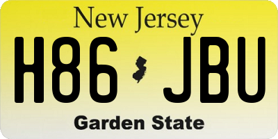 NJ license plate H86JBU