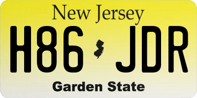 NJ license plate H86JDR