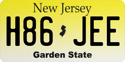 NJ license plate H86JEE