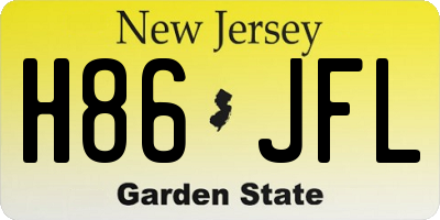 NJ license plate H86JFL