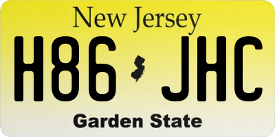 NJ license plate H86JHC