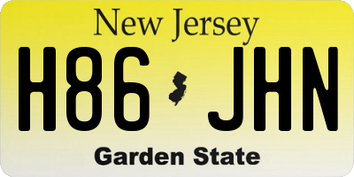 NJ license plate H86JHN