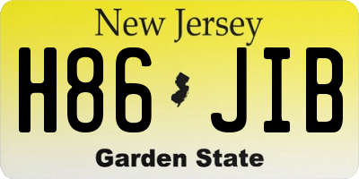 NJ license plate H86JIB