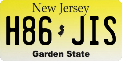 NJ license plate H86JIS