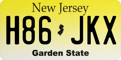 NJ license plate H86JKX