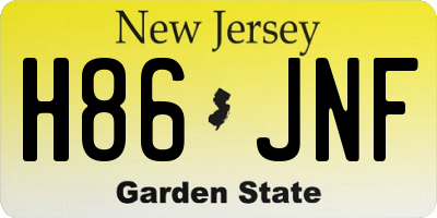 NJ license plate H86JNF
