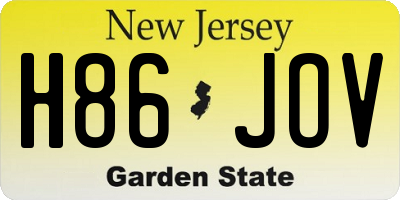 NJ license plate H86JOV