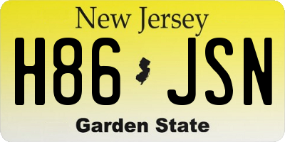 NJ license plate H86JSN