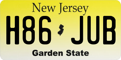 NJ license plate H86JUB