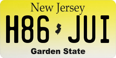 NJ license plate H86JUI