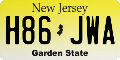 NJ license plate H86JWA