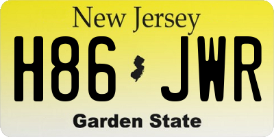 NJ license plate H86JWR