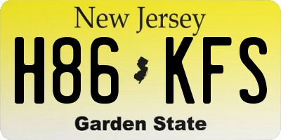 NJ license plate H86KFS