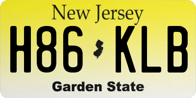 NJ license plate H86KLB