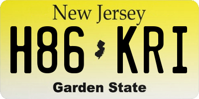 NJ license plate H86KRI