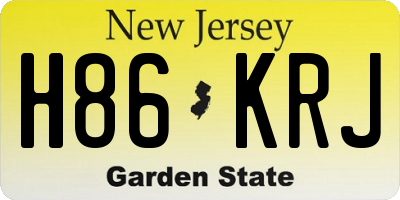 NJ license plate H86KRJ