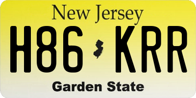 NJ license plate H86KRR