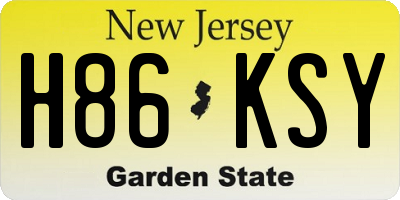 NJ license plate H86KSY